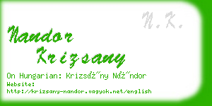 nandor krizsany business card